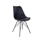House Nordic Oslo Stuhl | 2er-Set | schwarz | mit schwarzen Stuhlbeinen